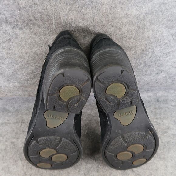 Born Shoes Womens 6 Booties Morocco Leather Distressed Buckle Strap Black Zip - Picture 14 of 16